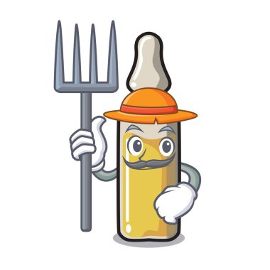 Çiftçi ampül karakter karikatür tarzı vektör çizim