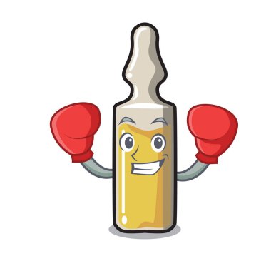 Boxing ampoule character cartoon style vector illustration clipart