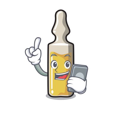 Telefon ampül karakter karikatür tarzı vektör çizim ile