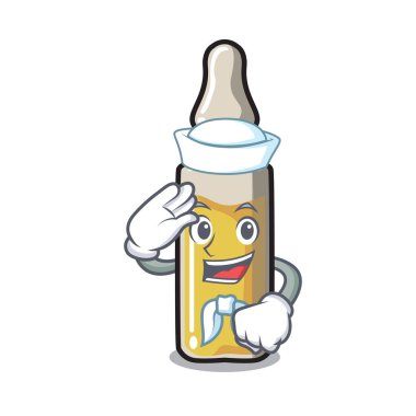 Denizci ampül karakter karikatür tarzı vektör çizim