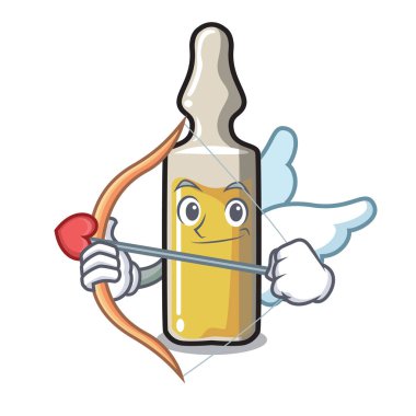 Aşk tanrısı ampül karakter karikatür tarzı vektör çizim