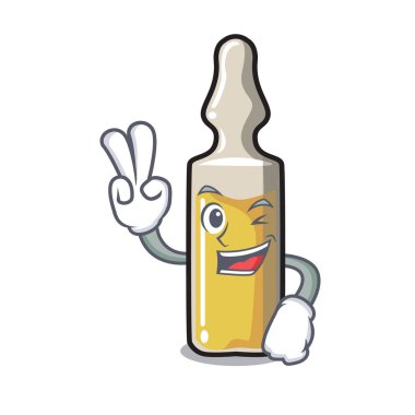 İki ampül karakter karikatür tarzı vektör çizim parmak