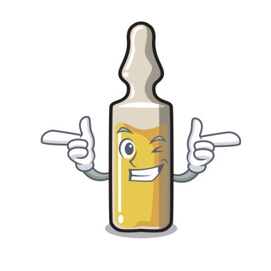 Wink ampül karakter karikatür tarzı vektör çizim