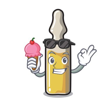 Dondurma ampül karakter karikatür tarzı vektör çizim ile