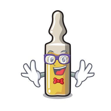 Geek ampül karakter karikatür tarzı vektör çizim