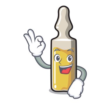 Ampül karakter karikatür tarzı vektör çizim Tamam