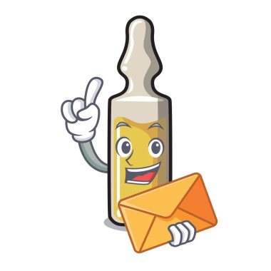 Zarf ampül karakter karikatür tarzı vektör çizim ile