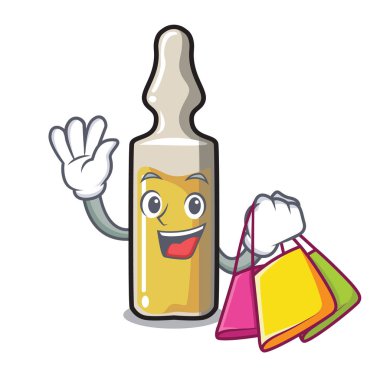 Alışveriş ampül karakter karikatür tarzı vektör çizim