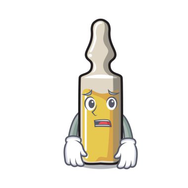 Korkarım ampül maskot karikatür tarzı vektör çizim