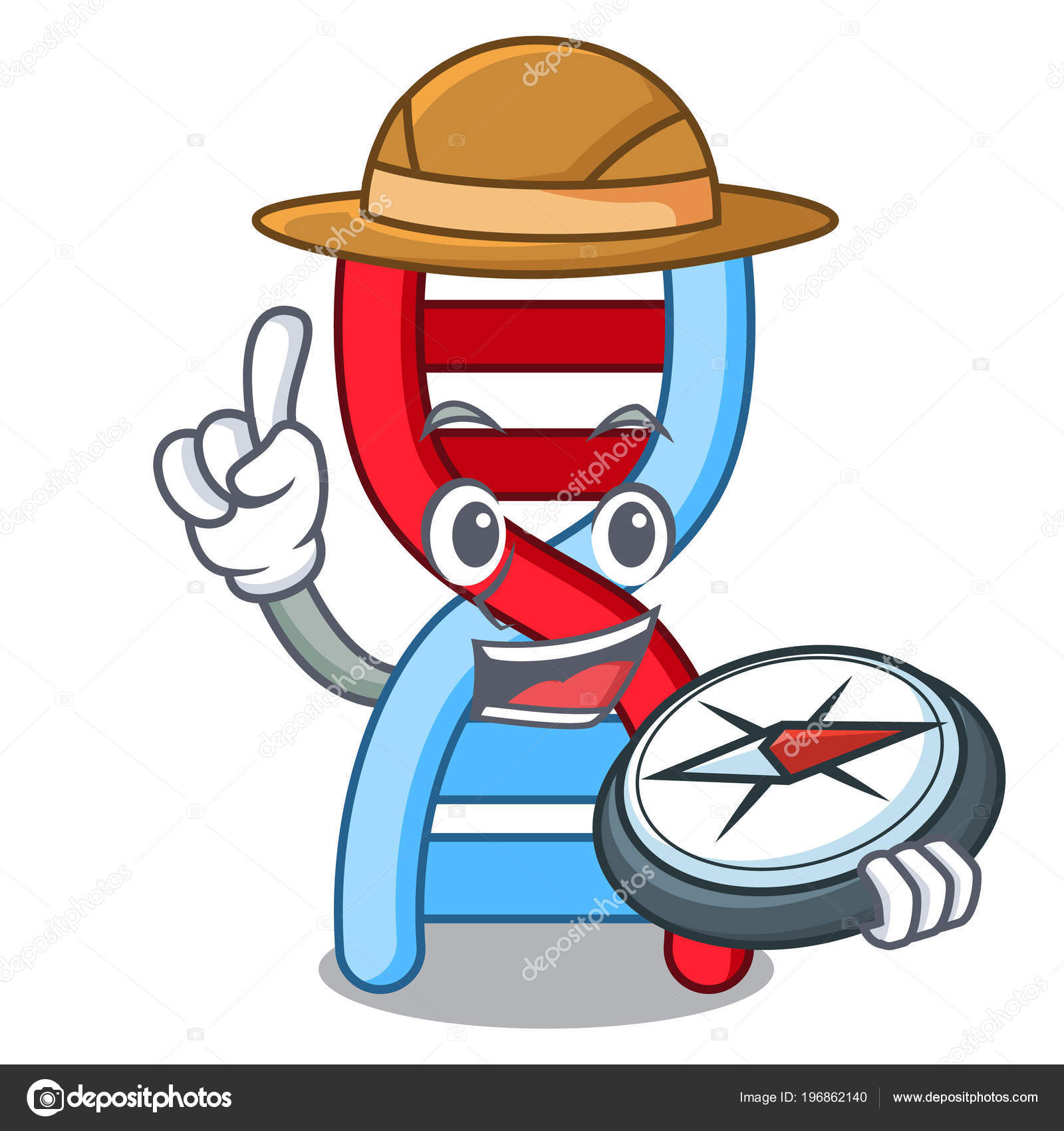 Explorer Dna Molecule Mascot Cartoon Vector Illustration Stock Vector Image By C Kongvector