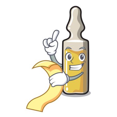 Menü ampül maskot karikatür tarzı vektör çizim ile