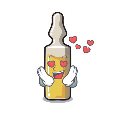 Aşk ampül maskot karikatür tarzı vektör çizim içinde