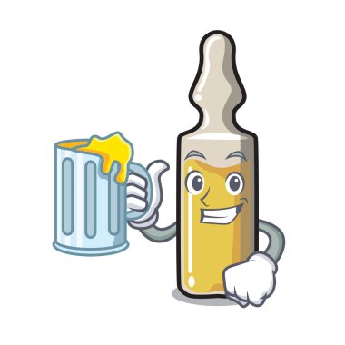 Suyu ampül maskot karikatür tarzı vektör çizim ile