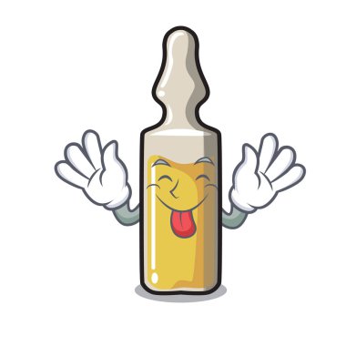 Ampül maskot karikatür tarzı vektör çizim dil