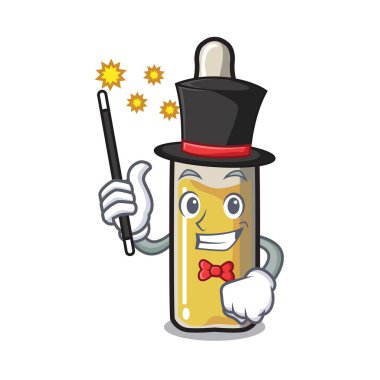 Sihirbaz ampül maskot karikatür tarzı vektör çizim