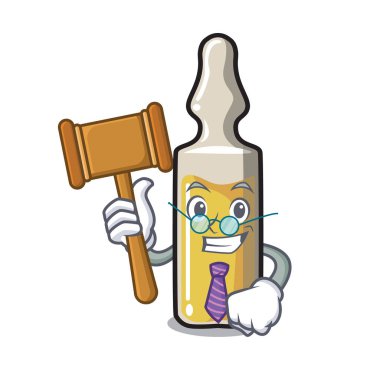 Yargıç ampül maskot karikatür tarzı vektör çizim