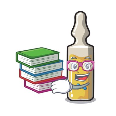 Öğrenci kitap ampül maskot karikatür tarzı vektör çizim ile