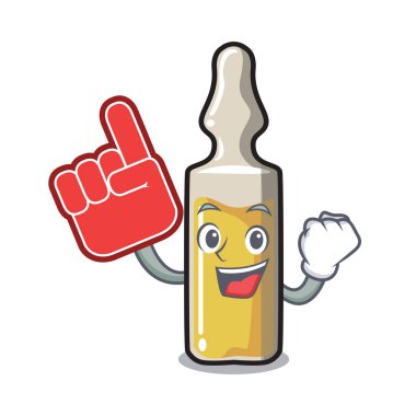 Köpük parmak ampül maskot karikatür tarzı vektör çizim