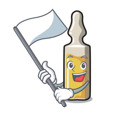 Bayrak ampül maskot karikatür tarzı vektör çizim ile