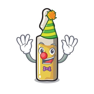 Palyaço ampül maskot karikatür tarzı vektör çizim