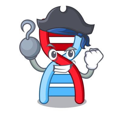 Korsan dna molekülü karakter karikatür vektör çizim