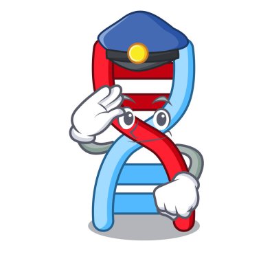 Polis dna molekülü karakter karikatür vektör çizim