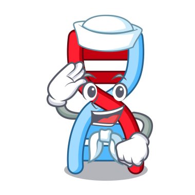 Denizci dna molekülü karakter karikatür vektör çizim