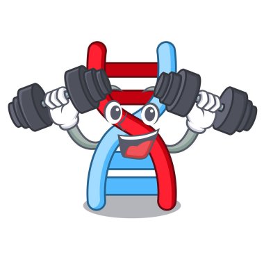 Fitness dna molekülü karakter karikatür vektör çizim