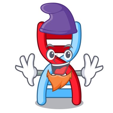 Elf dna molekülü karakter karikatür vektör çizim