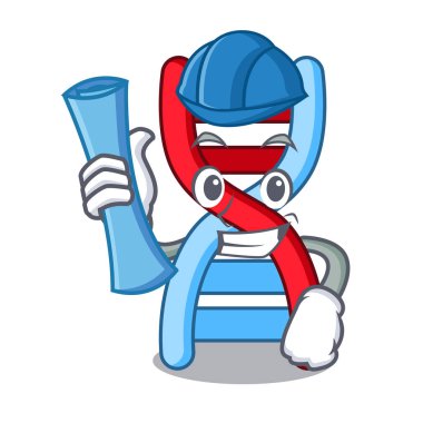 Mimar dna molekülü karakter karikatür vektör çizim