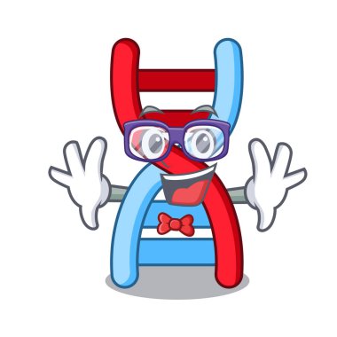 Geek dna molekülü karakter karikatür vektör çizim
