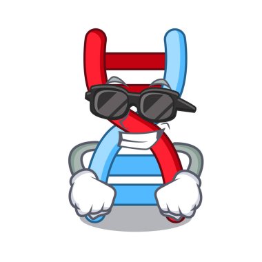 Süper cool dna molekülü karakter karikatür vektör çizim