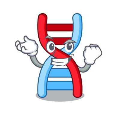Başarılı dna molekülü karakter karikatür vektör çizim
