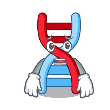 Yazık ki dna molekülü maskot karikatür vektör çizim