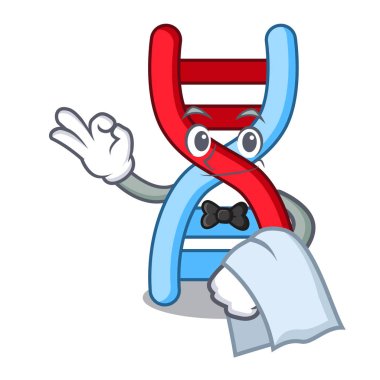 Garson dna molekülü maskot karikatür vektör çizim