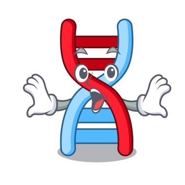 Sürpriz dna molekülü maskot karikatür vektör çizim