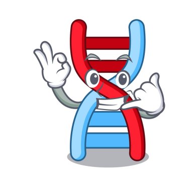 Bana dna molekülü maskot karikatür vektör çizim de