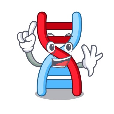 Parmak dna molekülü maskot karikatür vektör çizim