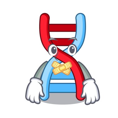 Sessiz dna molekülü maskot karikatür vektör çizim