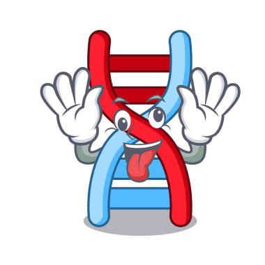 Deli dna molekülü maskot karikatür vektör çizim