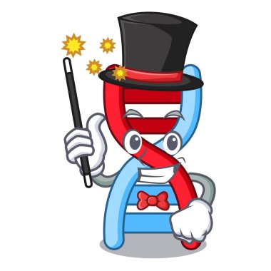 Sihirbaz dna molekülü maskot karikatür vektör çizim