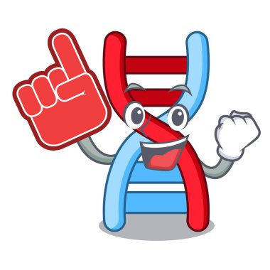 Parmak dna molekülü maskot karikatür vektör çizim köpük