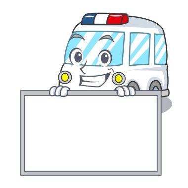 Yönetim Kurulu ambulans karakter karikatür tarzı vektör çizim ile sırıtarak