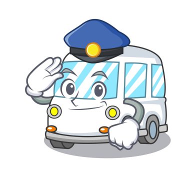 Polis ambulans karakter karikatür tarzı vektör çizim