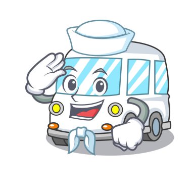 Denizci ambulans karakter karikatür tarzı vektör çizim