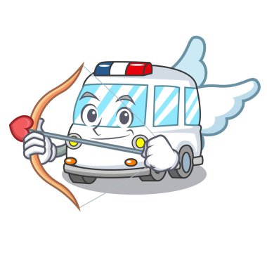 Aşk tanrısı ambulans karakter karikatür tarzı vektör çizim
