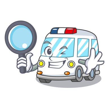 Dedektif ambulans karakter karikatür tarzı vektör çizim