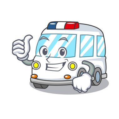 Ambulans karakter karikatür tarzı vektör çizim yaşasın