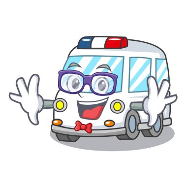Geek ambulans karakter karikatür tarzı vektör çizim