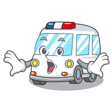 Sürpriz ambulans maskot karikatür tarzı vektör çizim